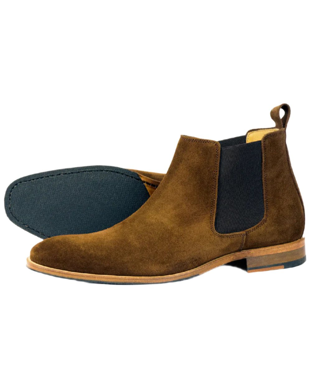 Brown Suede Coloured Orca Bay Mens Brompton Chelsea Boots on white background