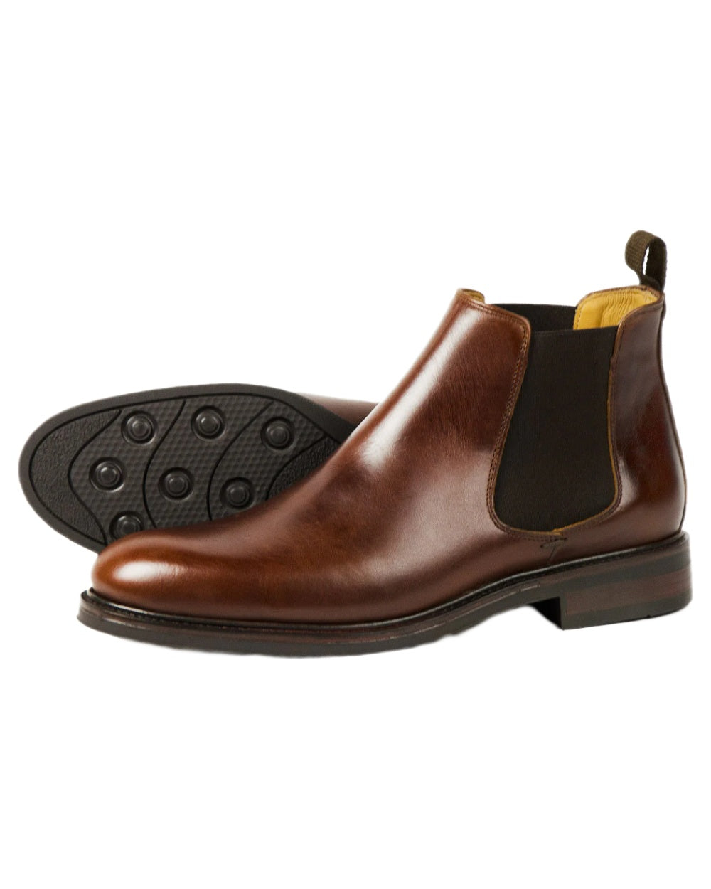 Brown Pull Up Coloured Orca Bay Mens Chalfont Chelsea Boots on white background