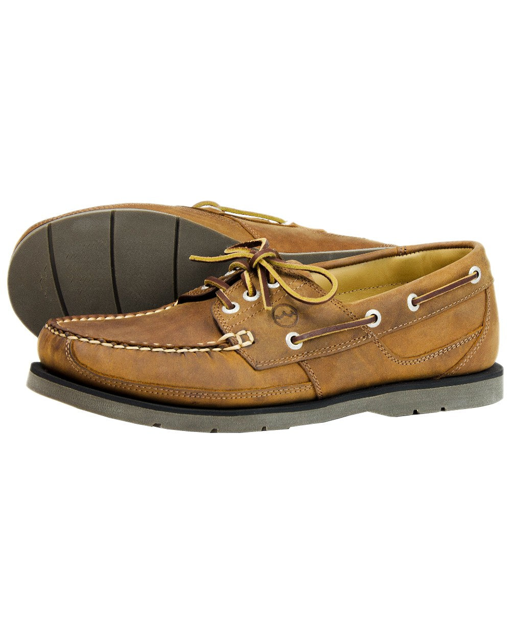 Sand Coloured Orca Bay Mens Cherokee Premium Ocean Gold Shoes on white background