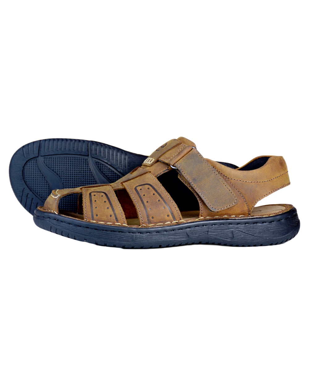 Sand coloured Orca Bay Mens Grenada Sandals on white background