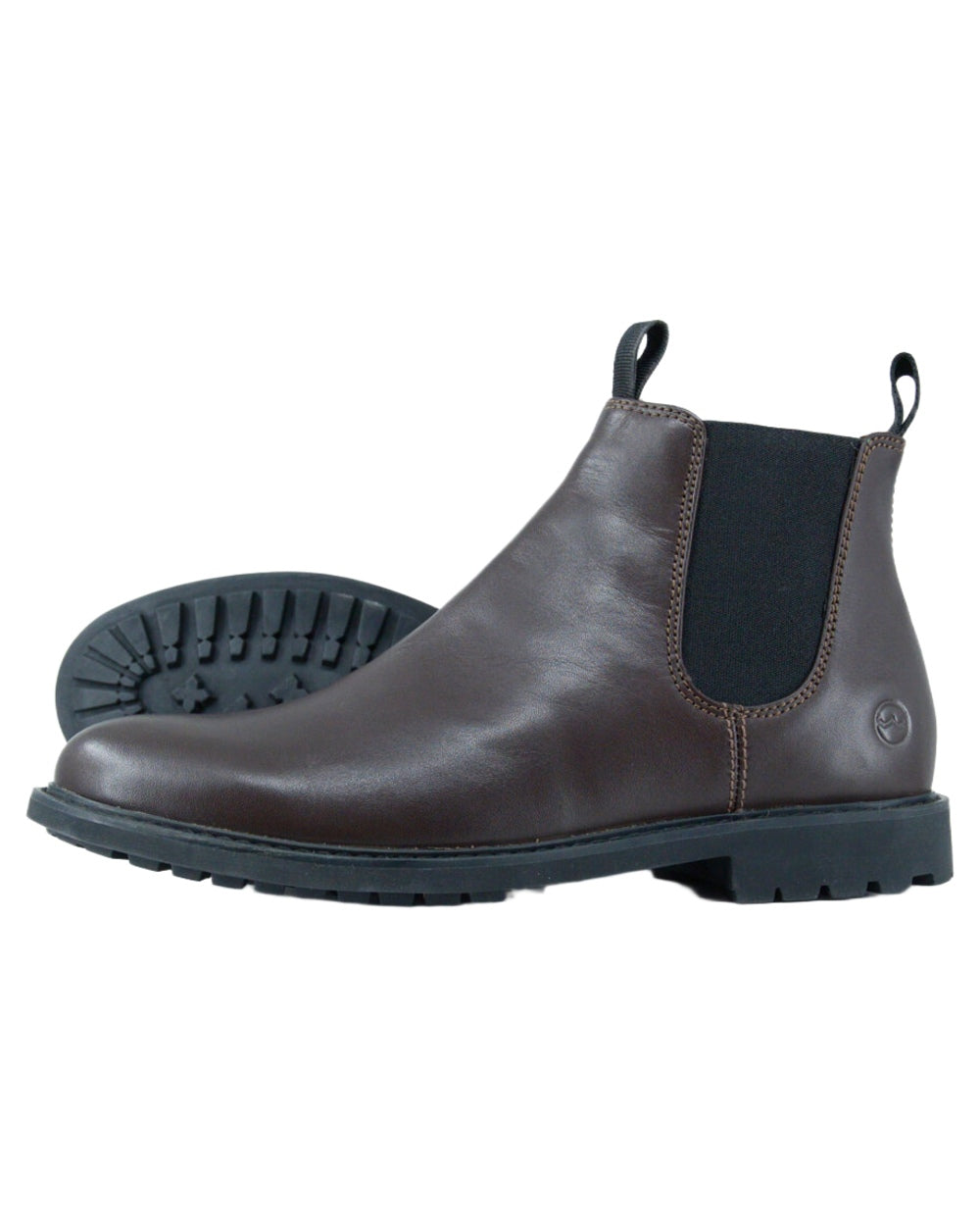 Dark Brown coloured Orca Bay Mens Henley Shoes on white background