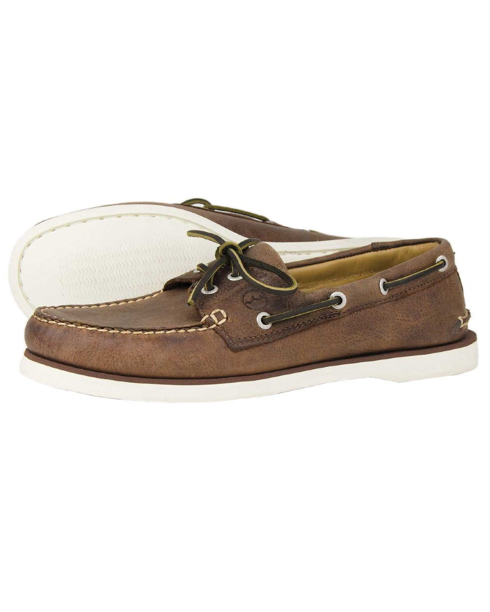 Russet Coloured Orca Bay Mens Portland Premium Ocean Gold Shoes on white background