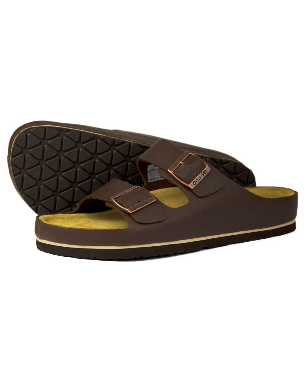 Dark Brown coloured Orca Bay Mens Saba Sandals on white background