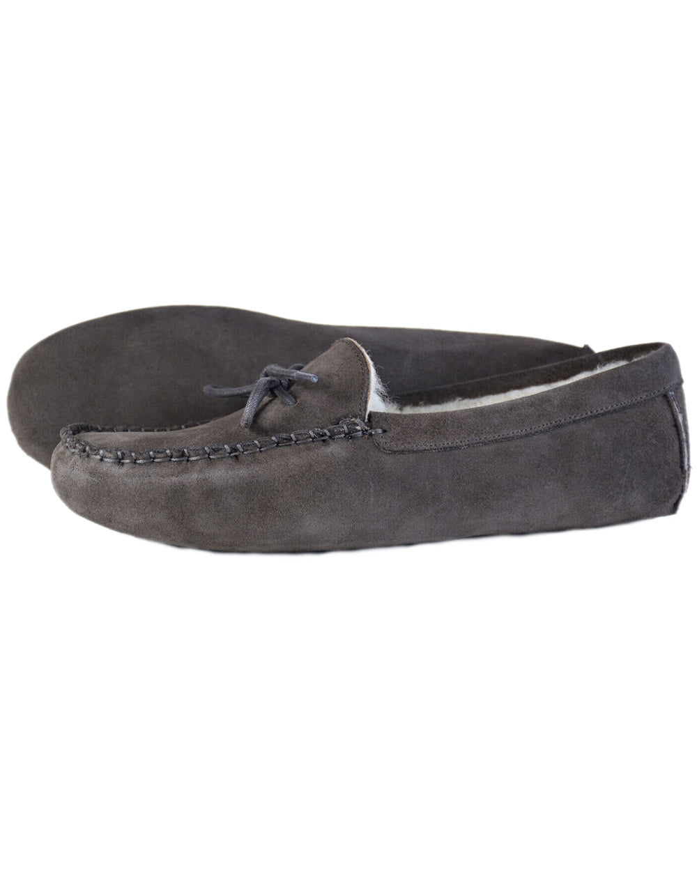 Dark Brown Suede Coloured Orca Bay Mens Shawnee Slippers on white background