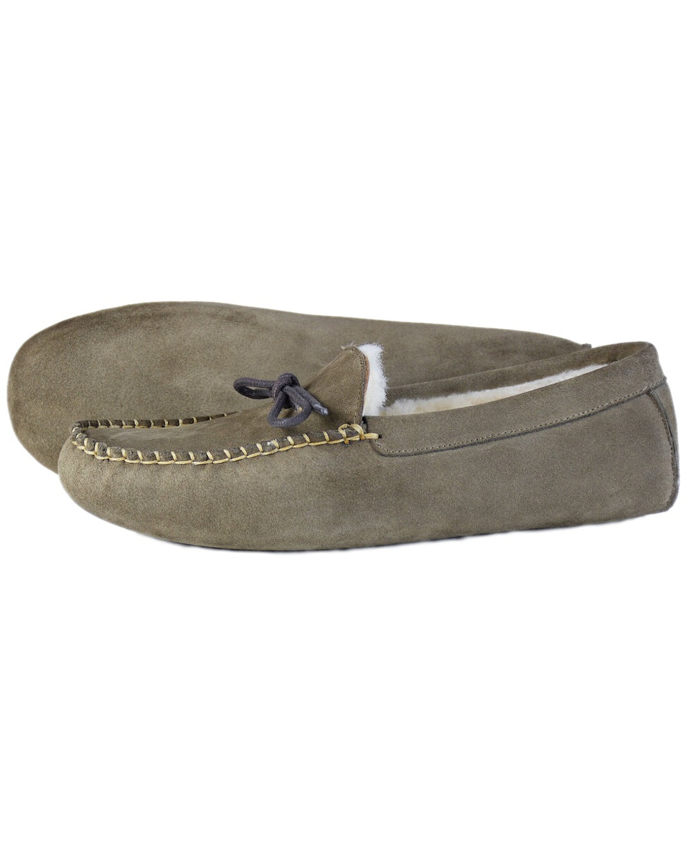 Stone Suede Coloured Orca Bay Mens Shawnee Slippers on white background