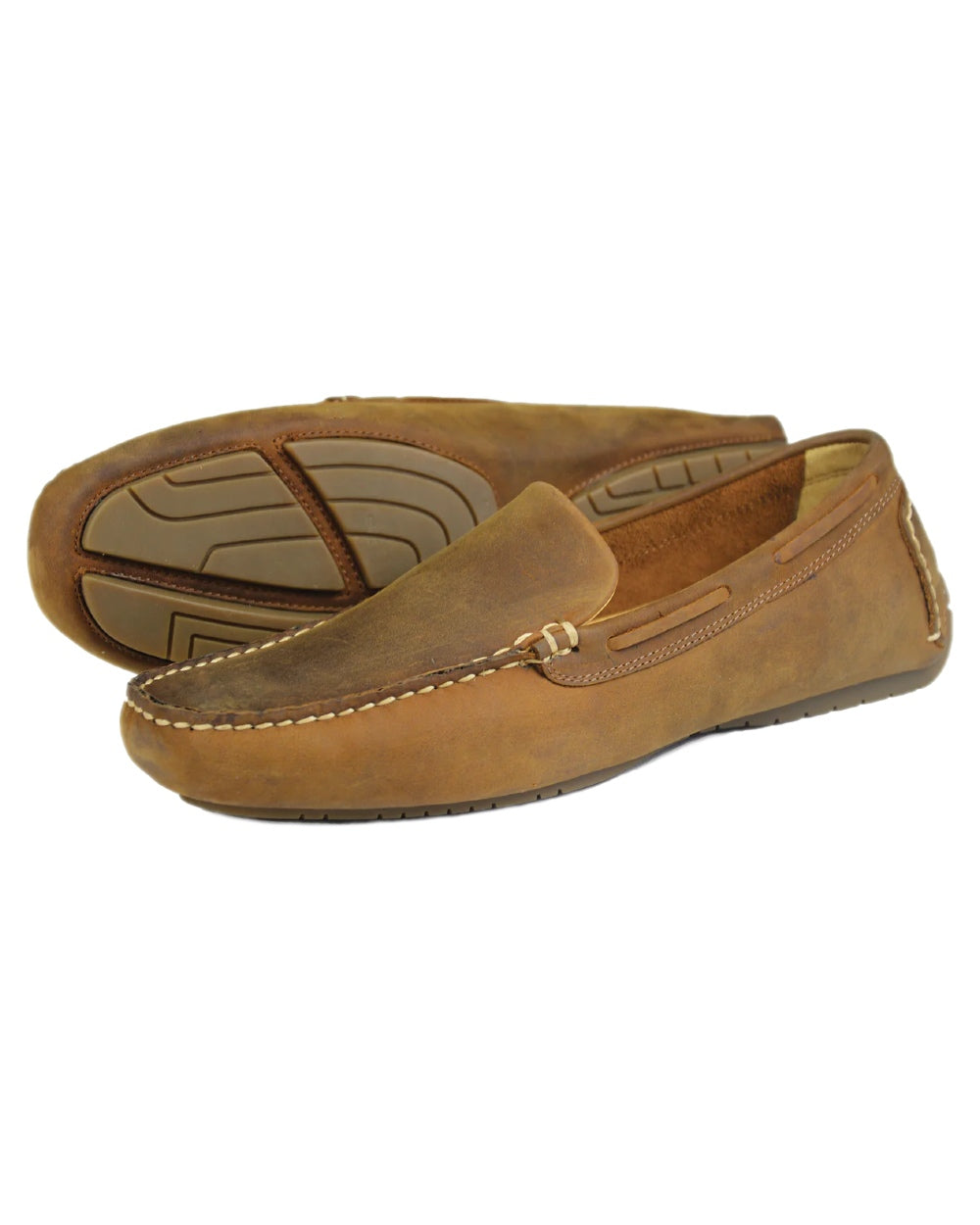 Sand Coloured Orca Bay Mens Silverstone Loafers on white background