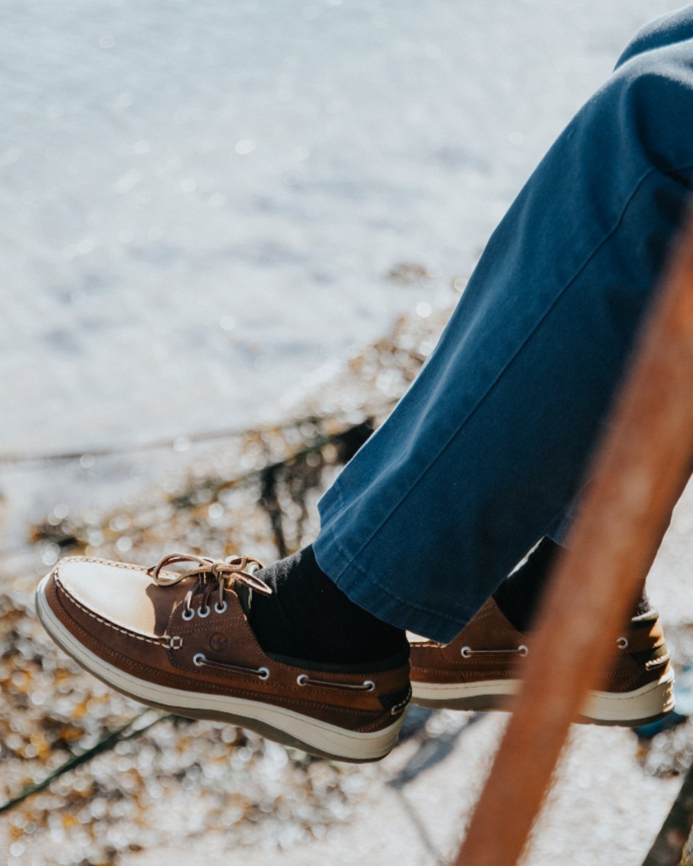 Russet Coloured Orca Bay Mens Squamish Shoes on lake background