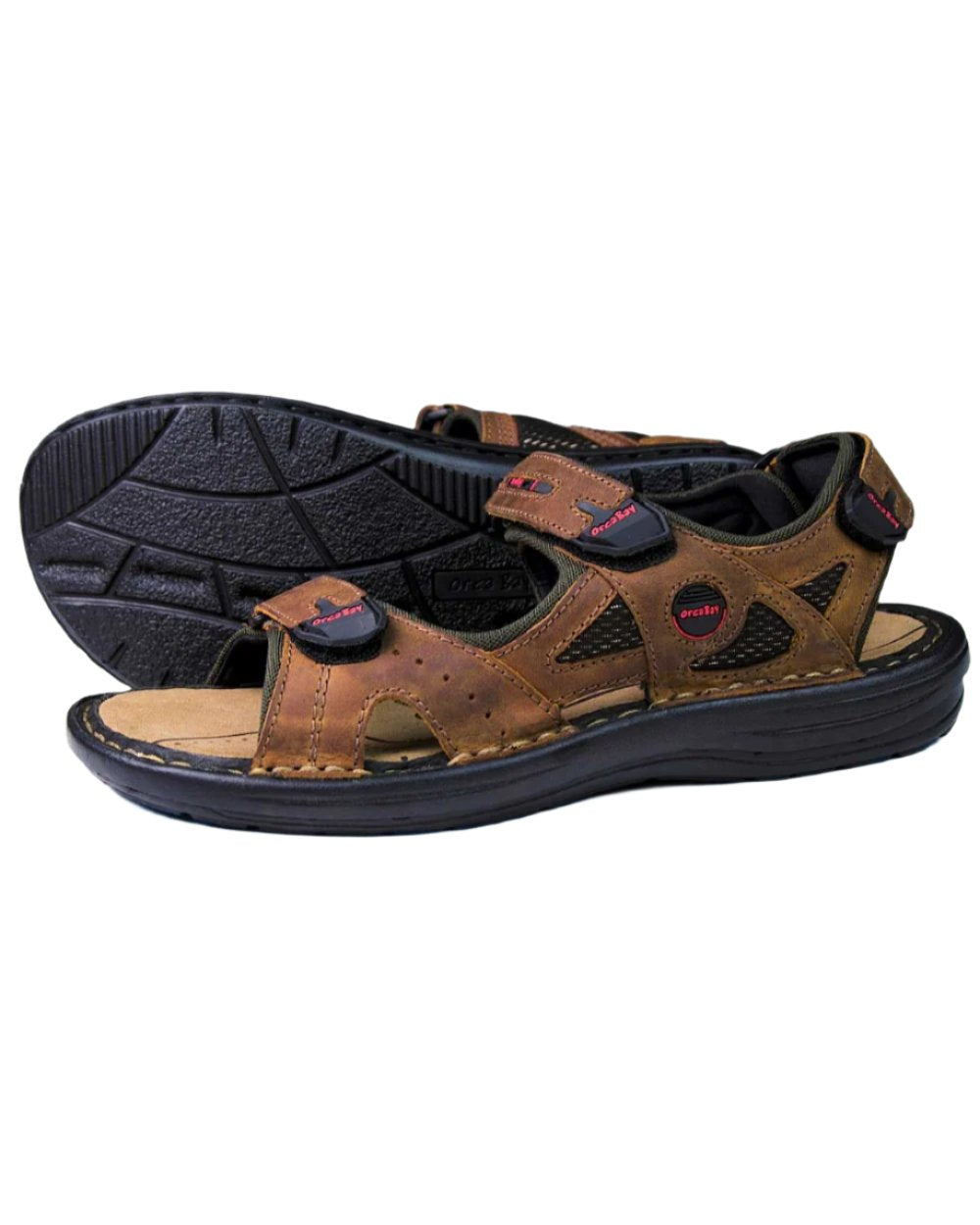 Sand Coloured Orca Bay Mens Tahiti Sandals on white background