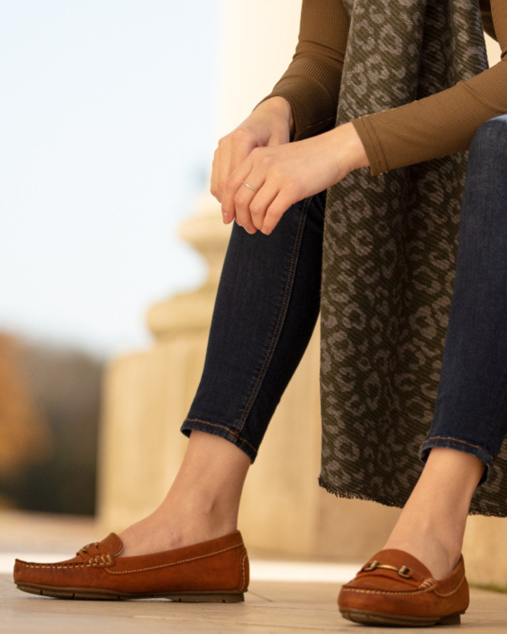 Havana Coloured Orca Bay Verona Womens Loafers On A Outdoor Background