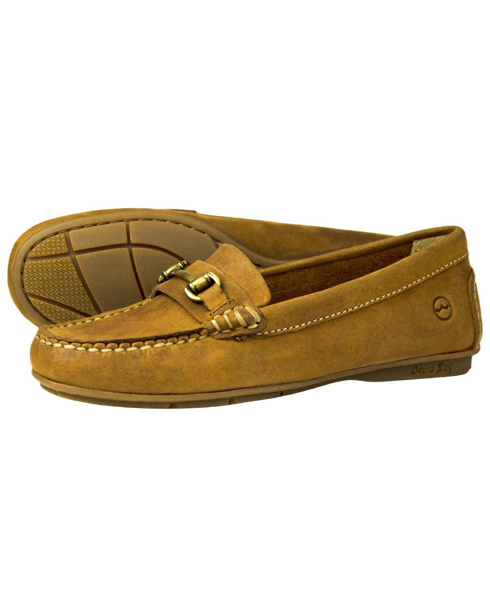 Sand Coloured Orca Bay Verona Womens Loafers On A White Background
