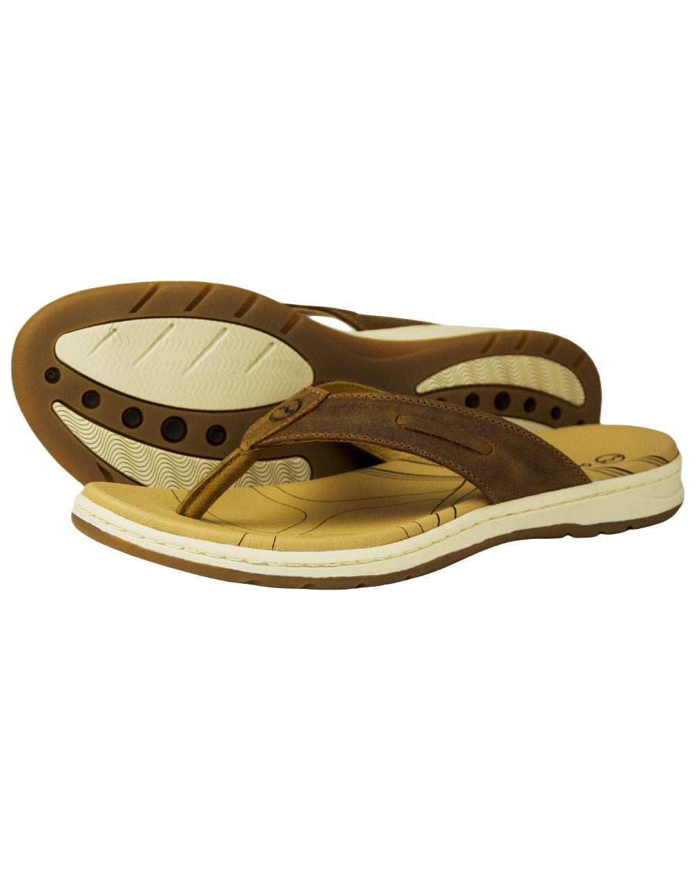 Sand Coloured Orca Bay Womens Maui Premium Flip Flops on white background