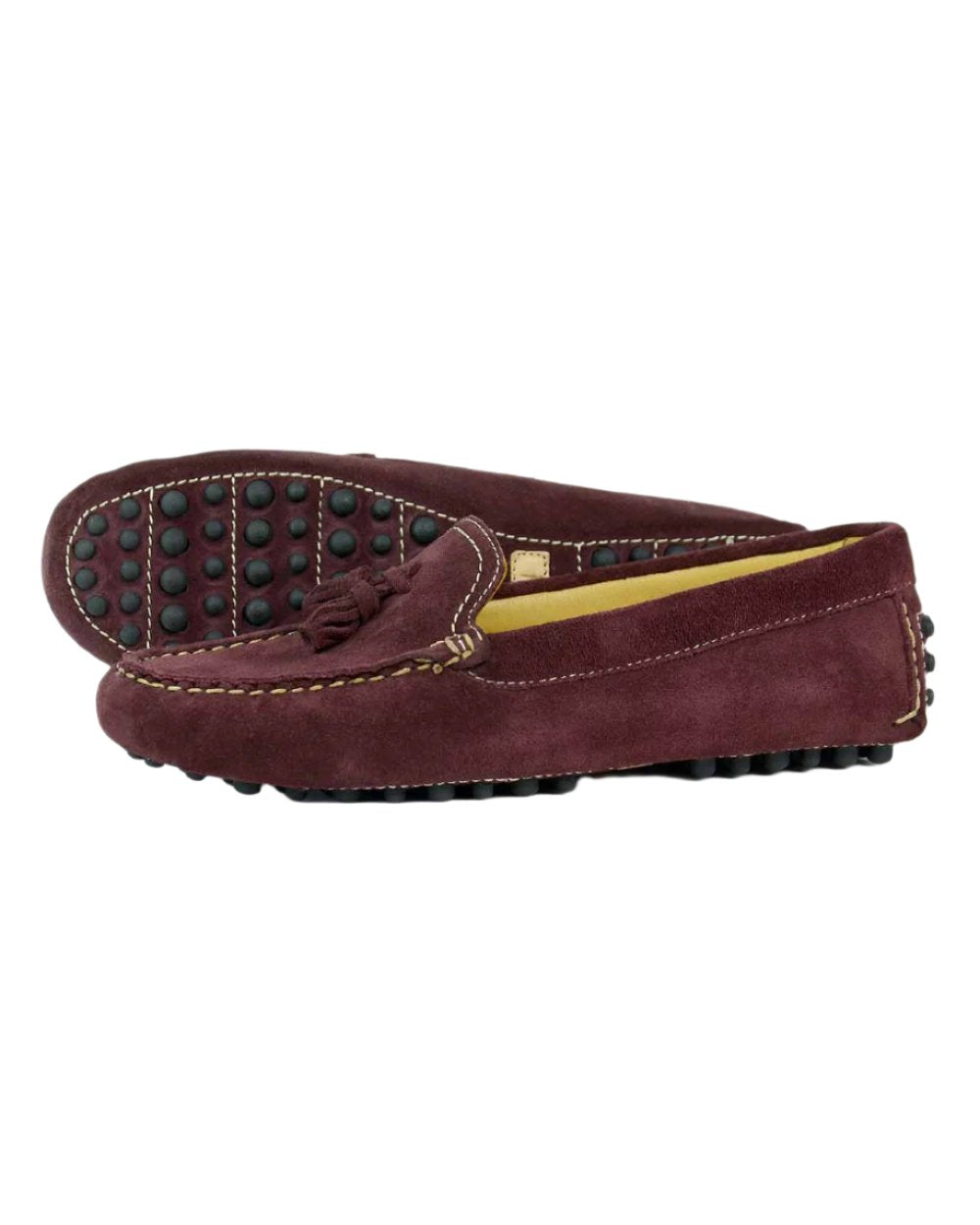 Burgundy Coloured Orca Bay Womens Salcombe Loafers on white background