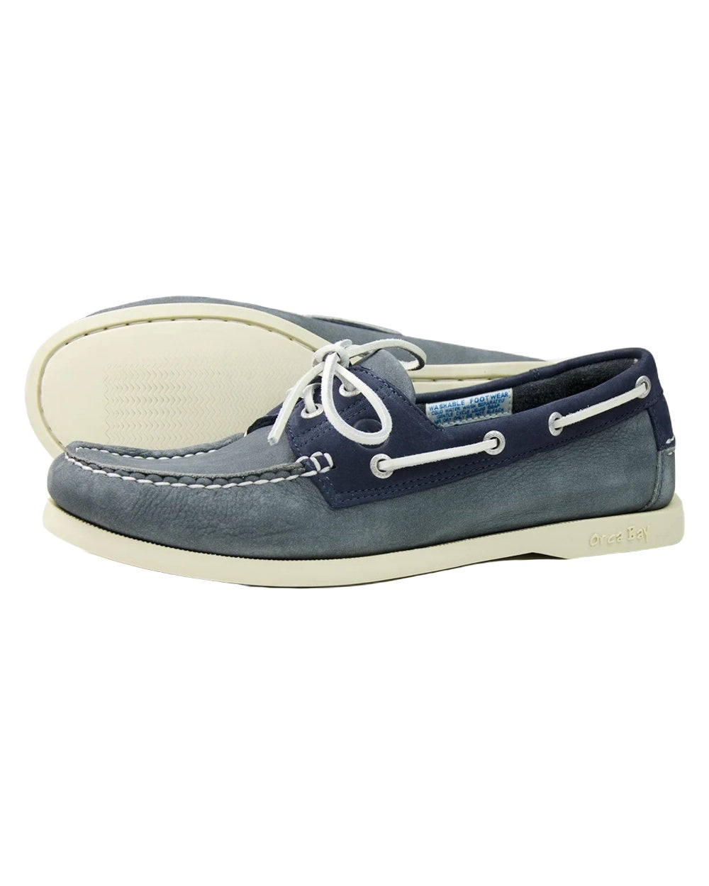 Grey Indigo coloured Orca Bay Womens Sandusky Deck Shoes on white background