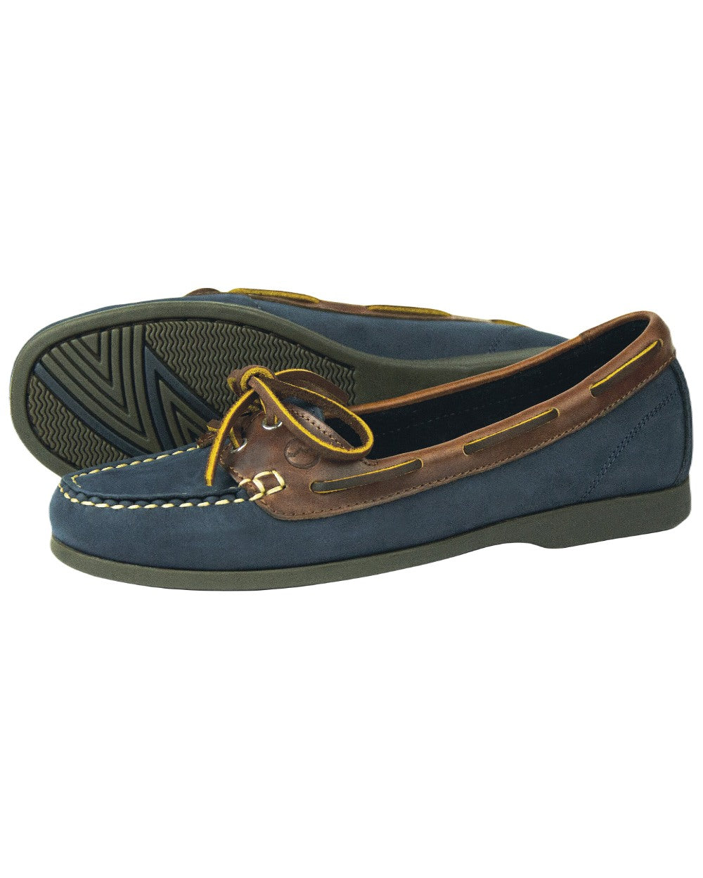 Navy Coloured Orca Bay Womens Schooner Pumps on white background
