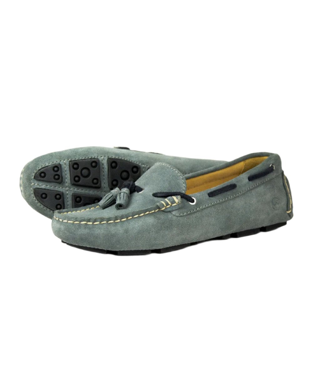 Grey Navy coloured Orca Bay Womens Sicily Premium Loafters on white bacground