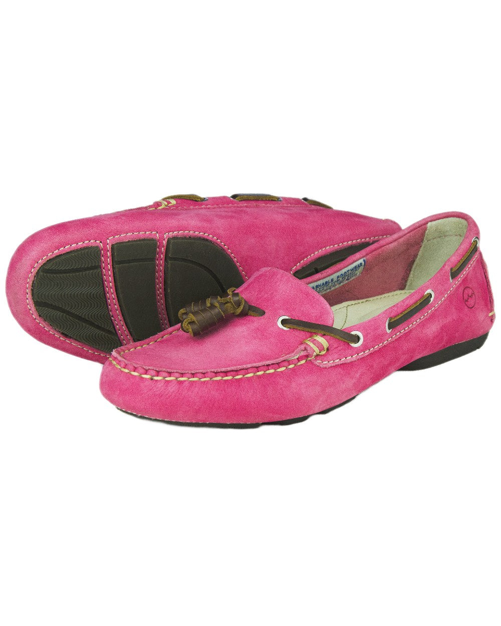 Magenta Coloured Orca Bay Womens Yarrawonga Loafers on white background