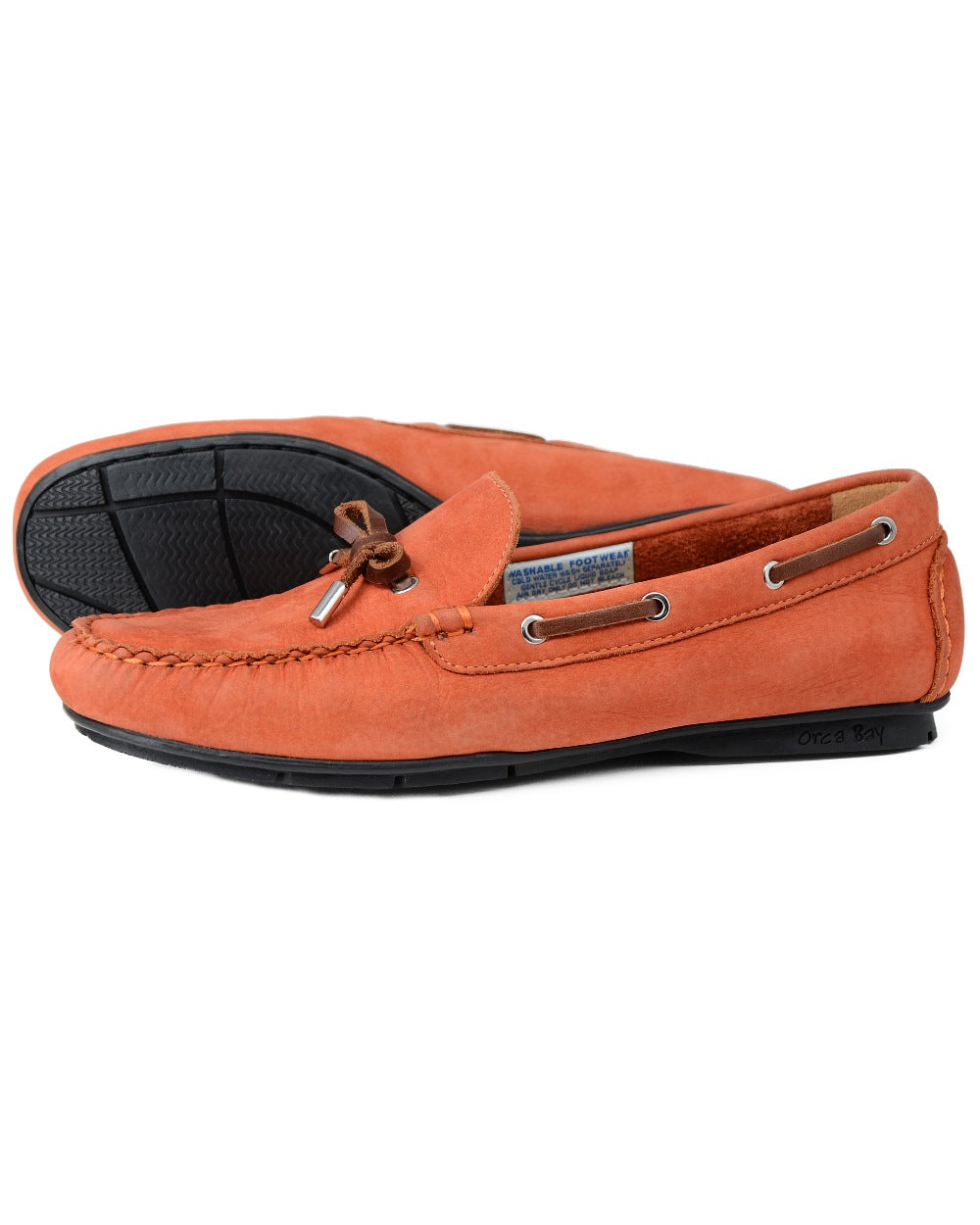 Burnt Orange coloured Orca Bay Ballena Womens Loafers on white background