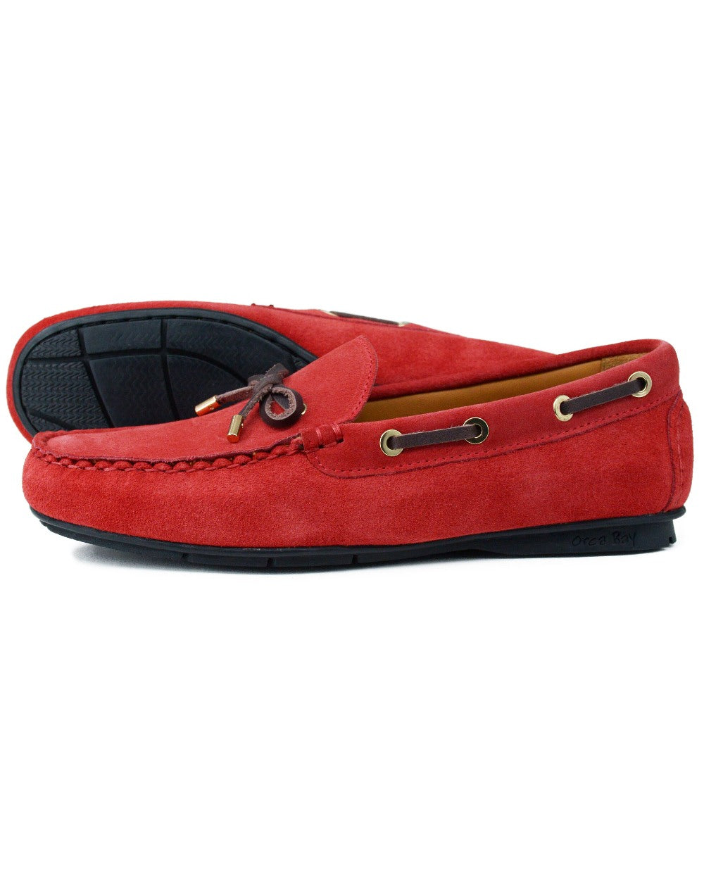 Red coloured Orca Bay Womens Vienna Loafers on white background