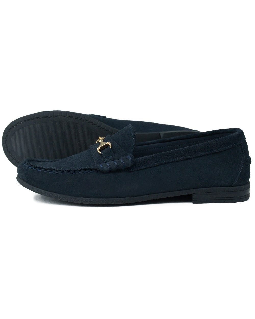 Navy coloured Orca Bay Womens Zurich Loafers on white background