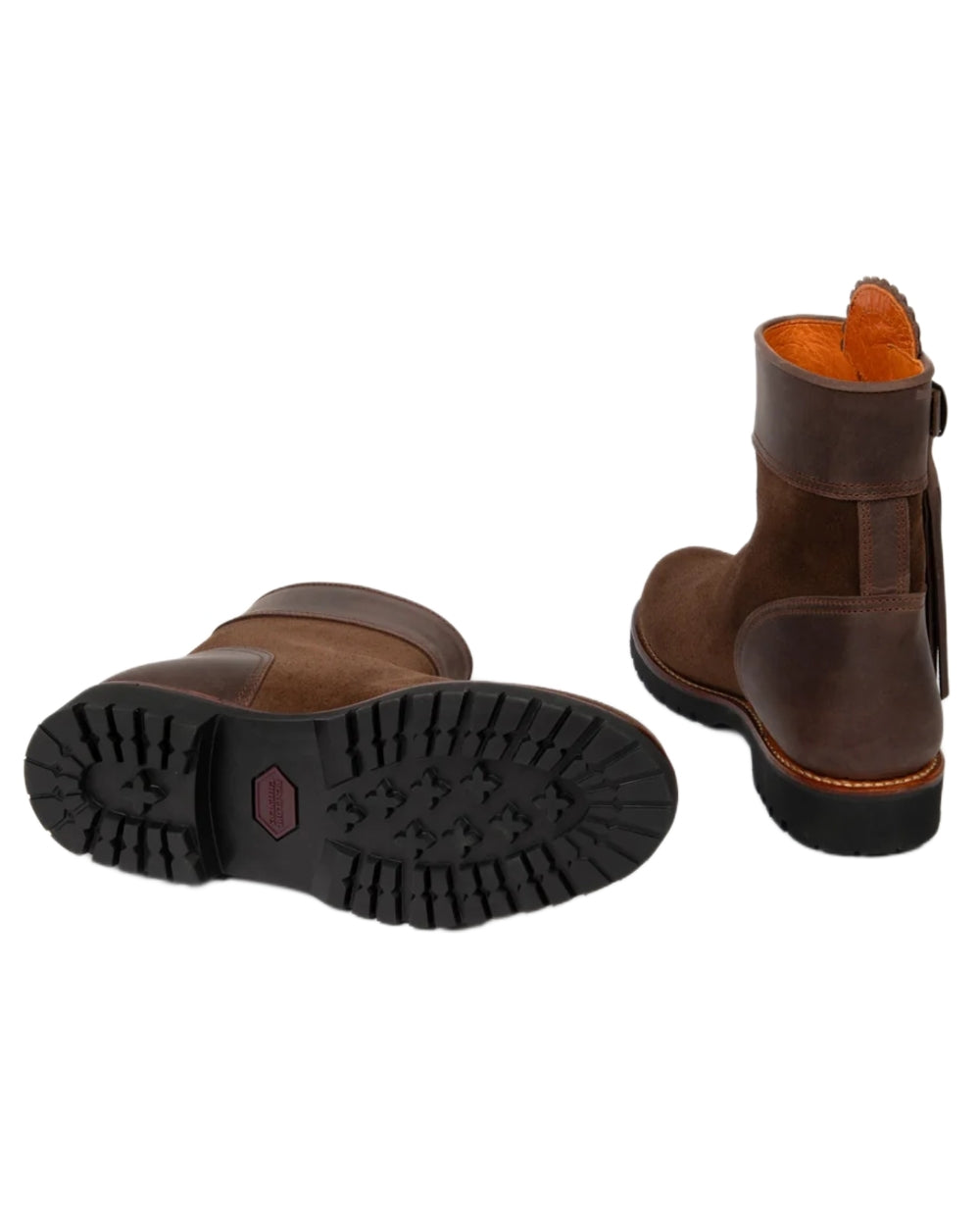 Dark Oak coloured Penelope Chilvers Womens Inclement Cropped Tassel Boots on white background