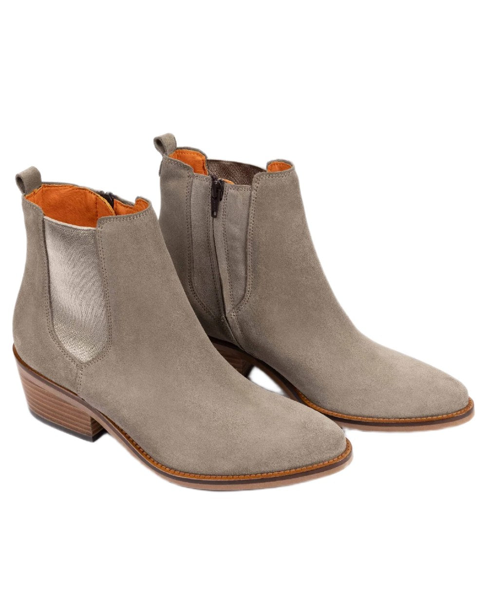 Camel coloured Penelope Chilvers Womens Rove Suede Boots on white background
