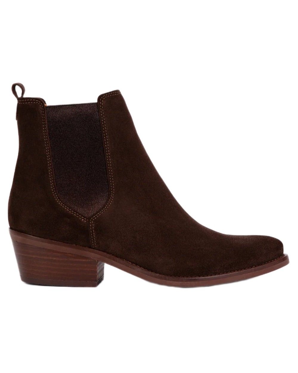 Bitter Chocolate coloured Penelope Chilvers Womens Rove Suede Boots on white background