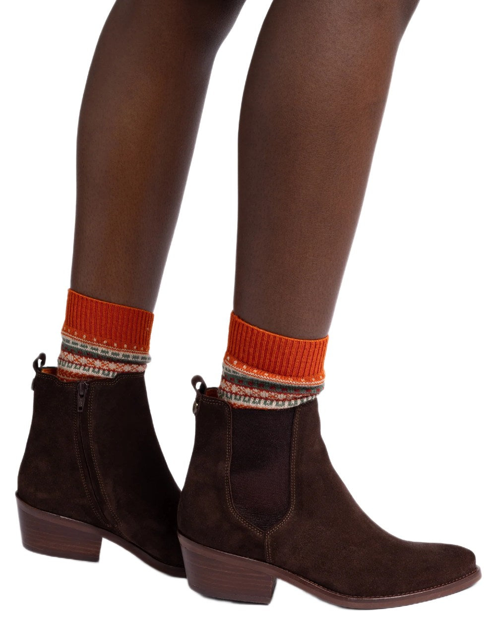 Bitter Chocolate coloured Penelope Chilvers Womens Rove Suede Boots on white background