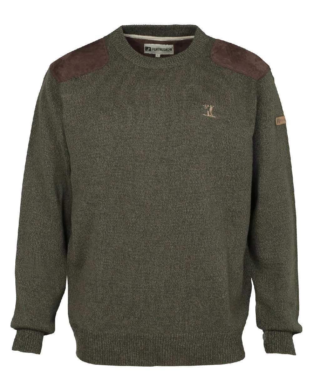 Khaki coloured Percussion Childrens Jumper on white background