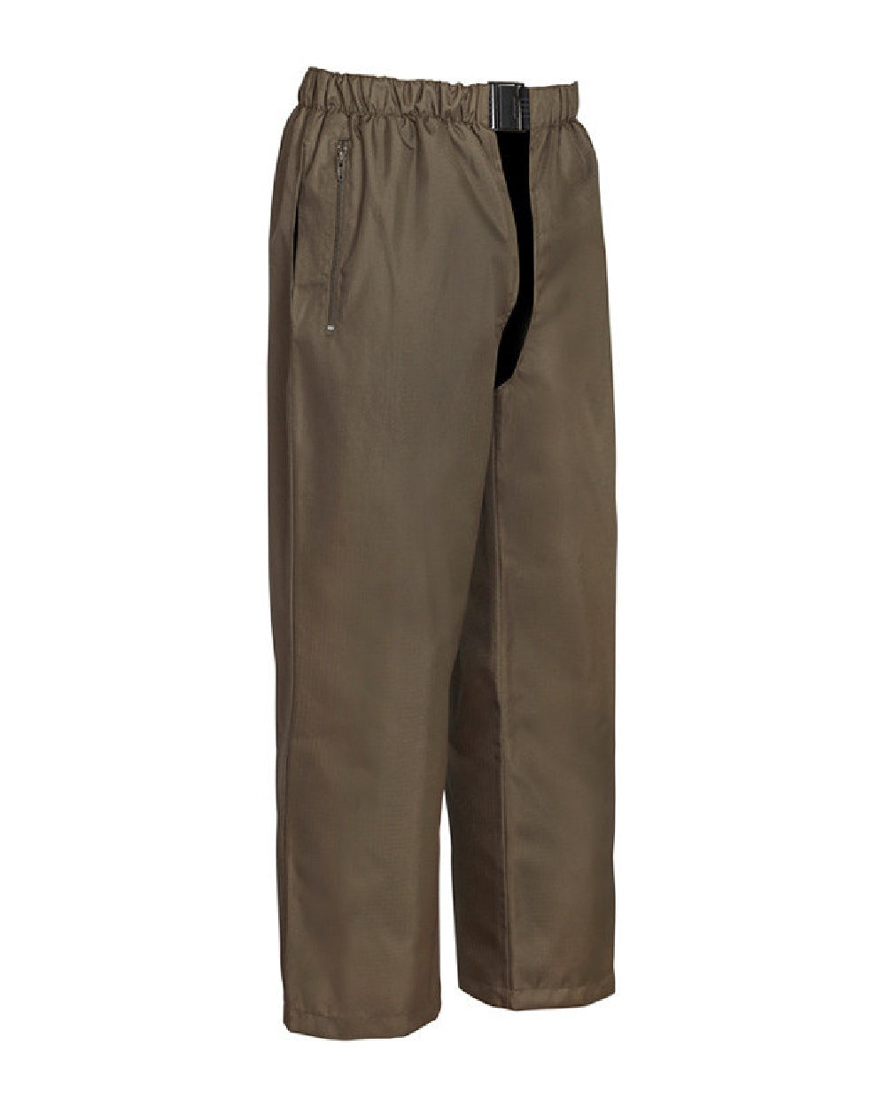 Khaki coloured Percussion Childrens Renfort Chaps on white background