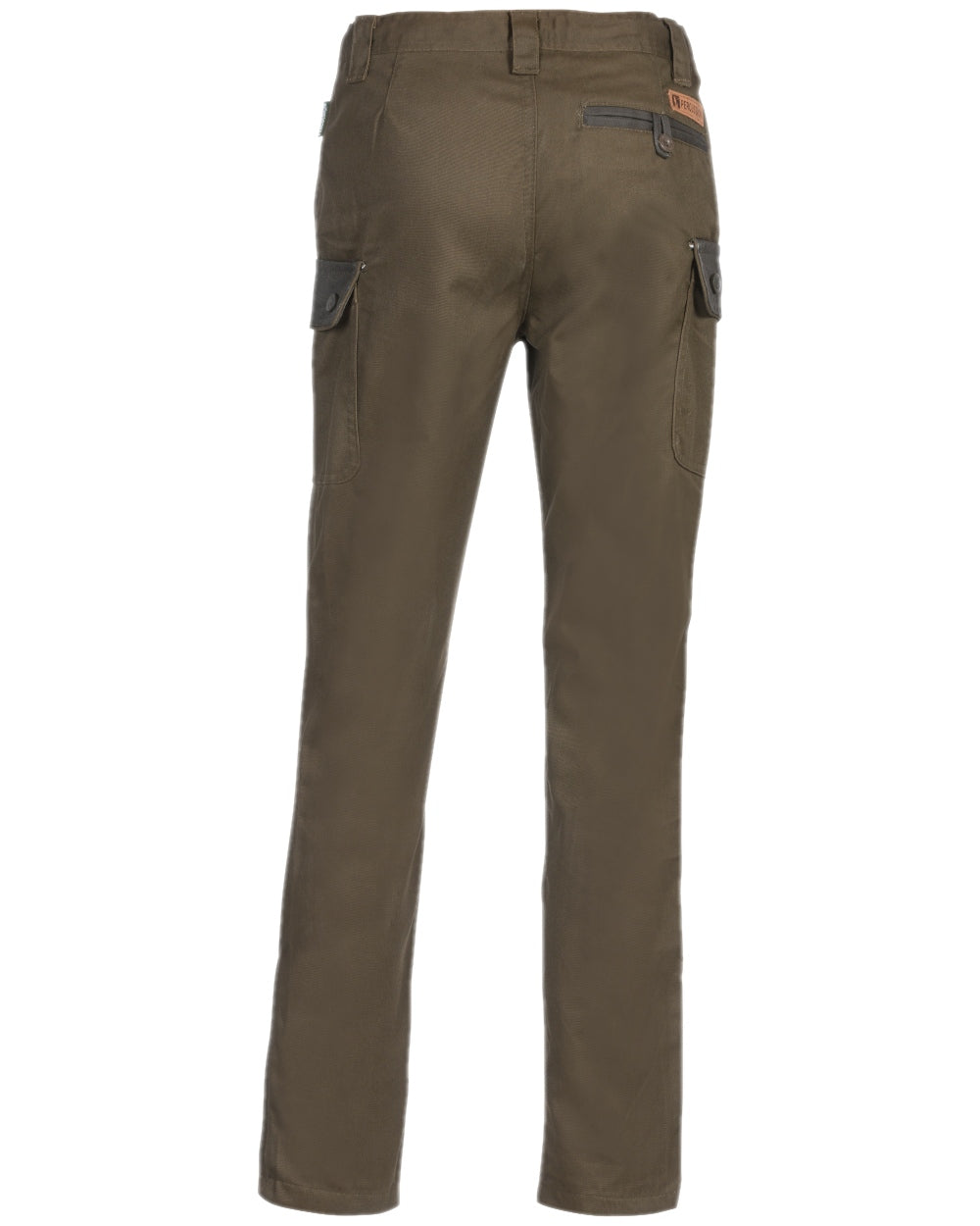 Light Khaki Coloured Percussion Childrens Traditional Tapered Trousers on white background