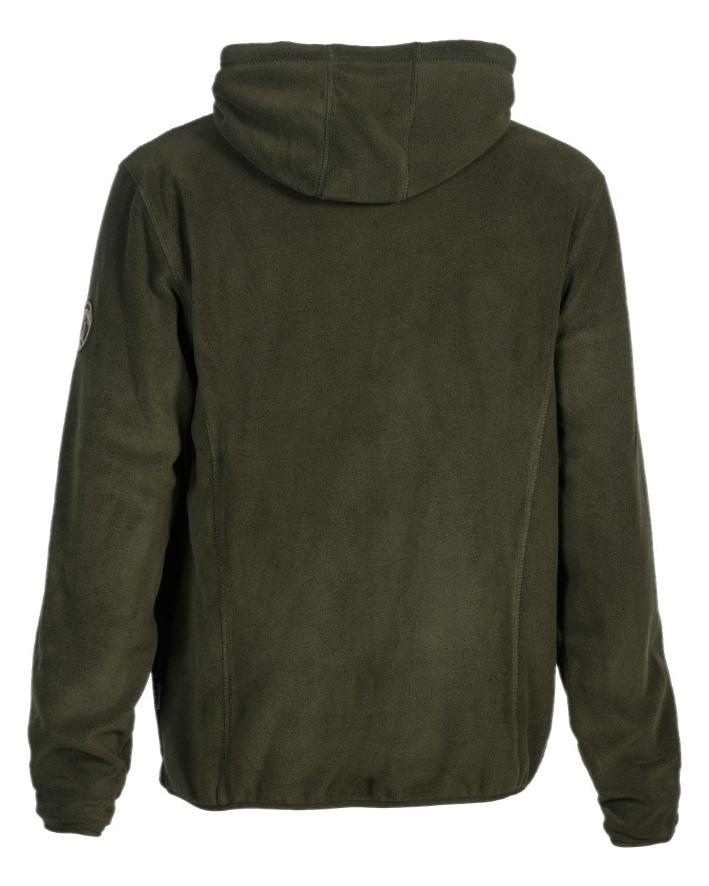 Khaki coloured Percussion Fleece Hooded Sweatshirt on white background
