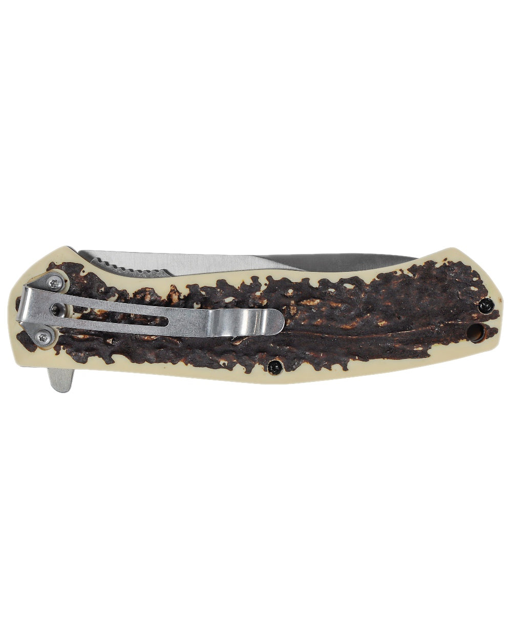 Brown Coloured Percussion Folding Knife on white background