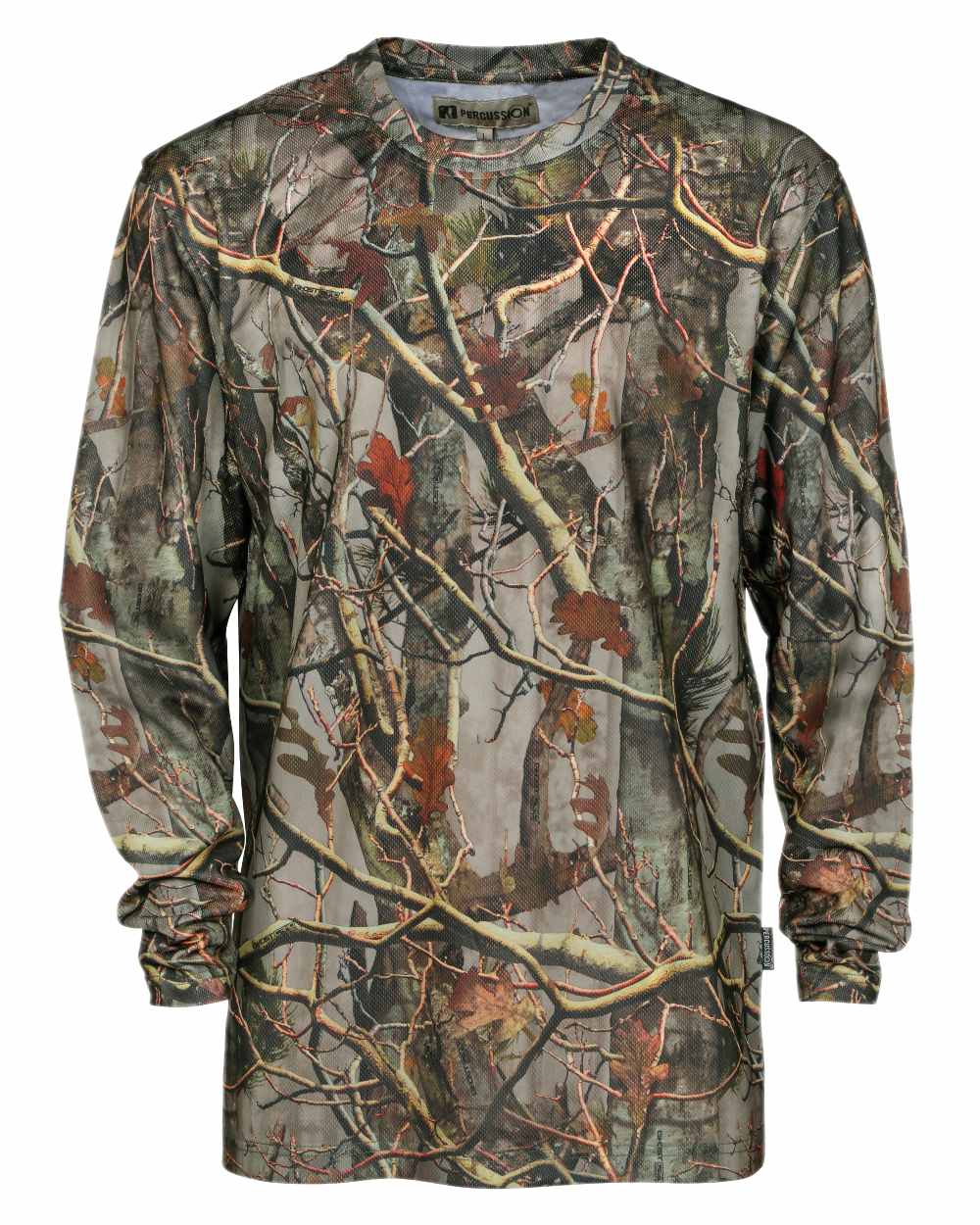 Forest Evo coloured Percussion Ghostcamo Long Sleeve T-Shirt on white background