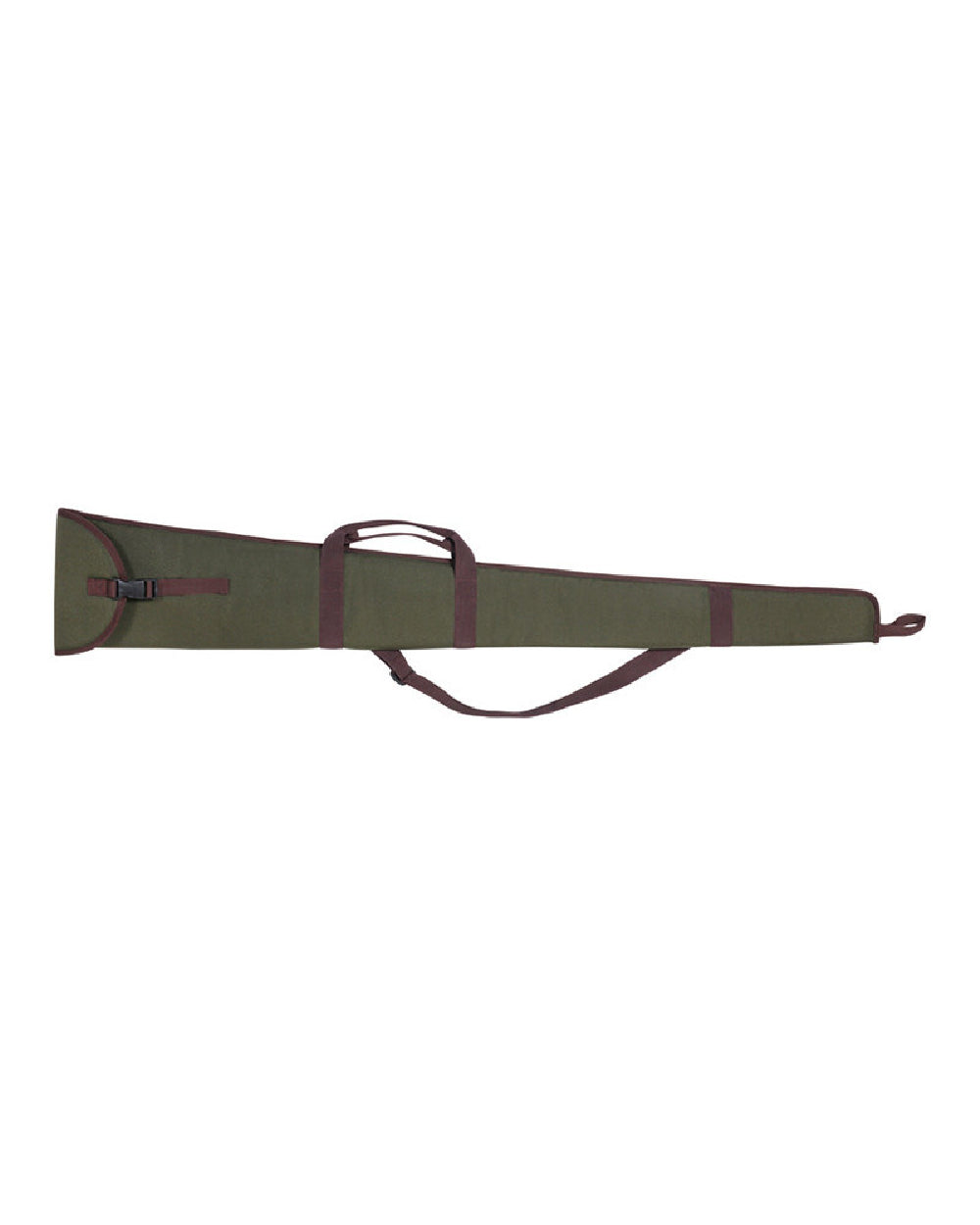 Khaki coloured Percussion Gun Slip with top opening on white background