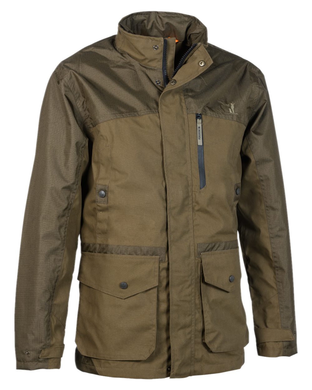 Khaki coloured Percussion Imperlight Hunting Jacket on white background
