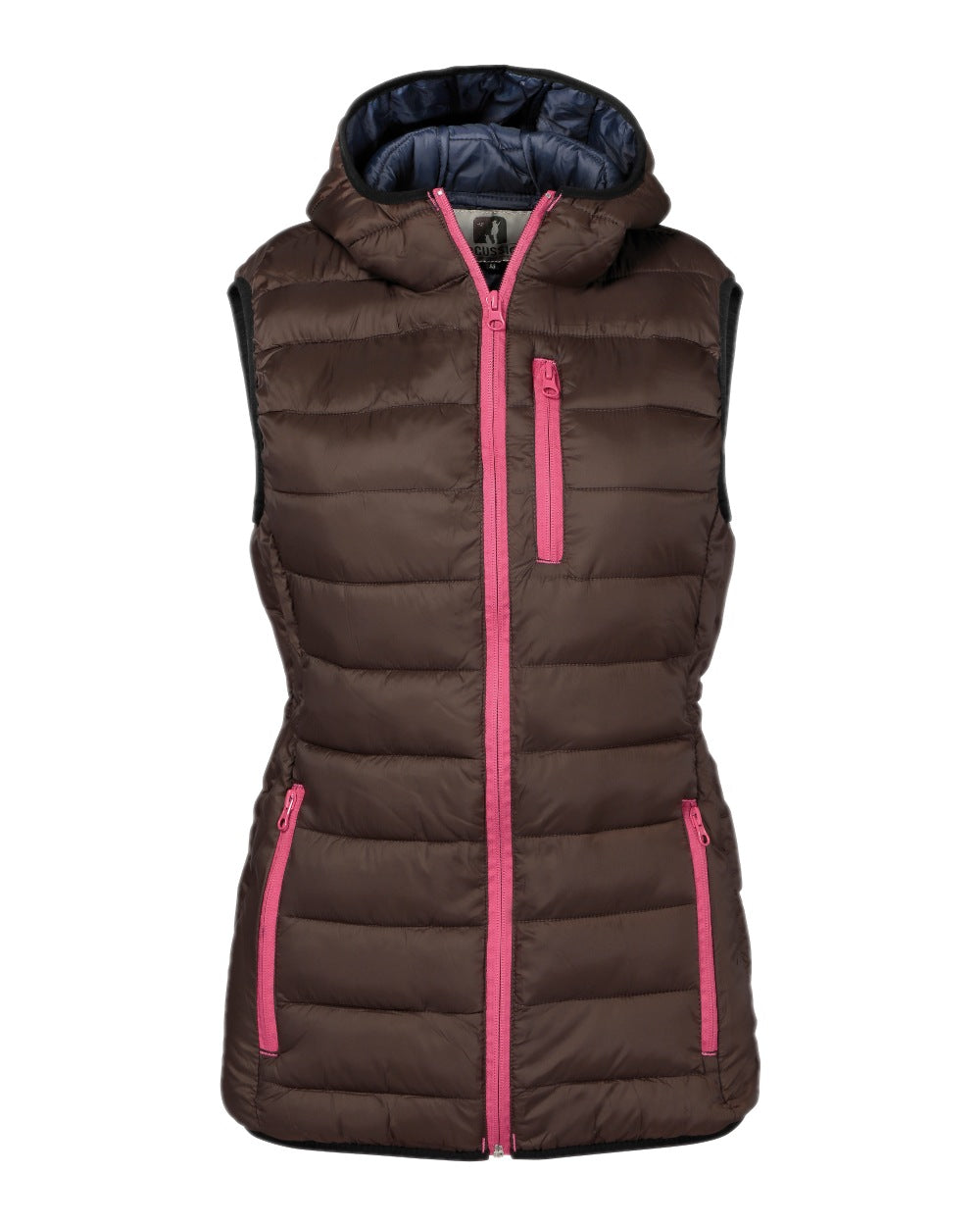 Brown coloured Percussion Ladies Trekking Quilted Gilet on white background