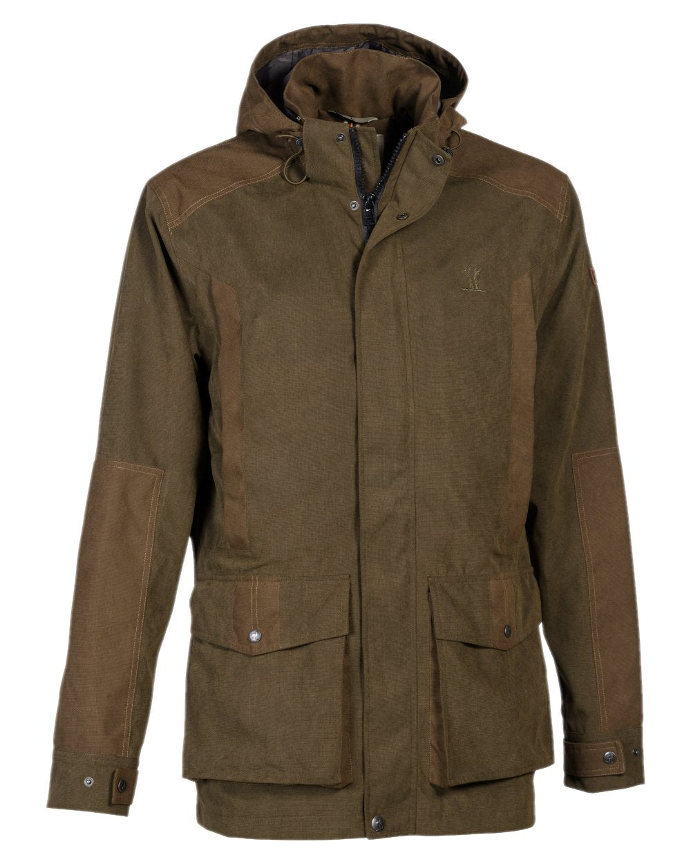 Khaki Coloured Percussion Mens Bristol Hunting Jacket on white background