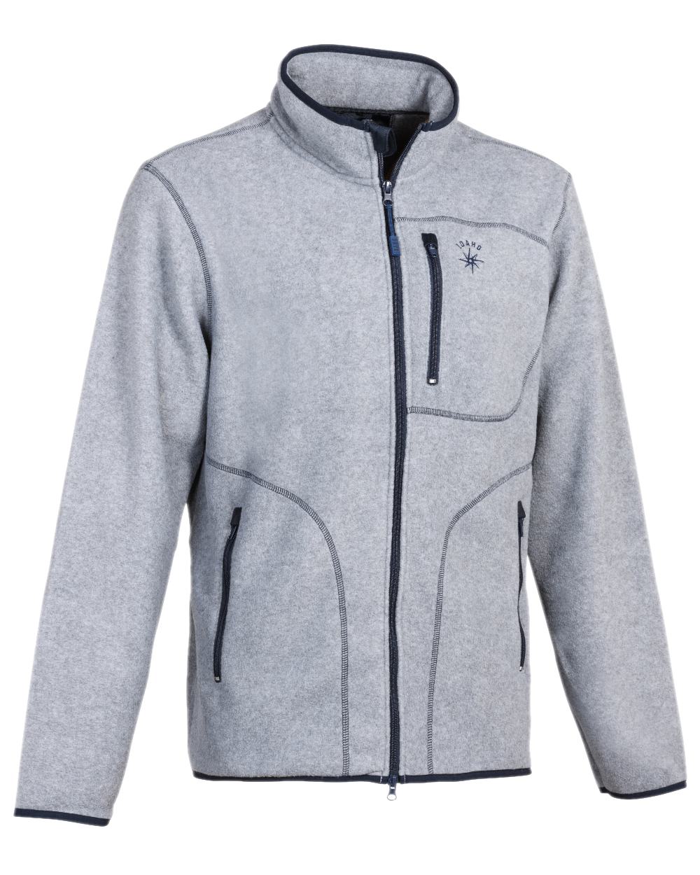 Heather Gray Coloured Percussion Mens Grand Voile Fleece Jacket on white background