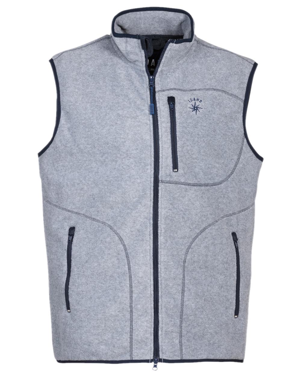 Heather Gray Coloured Percussion Mens Grand Voile Fleece Vest on white background