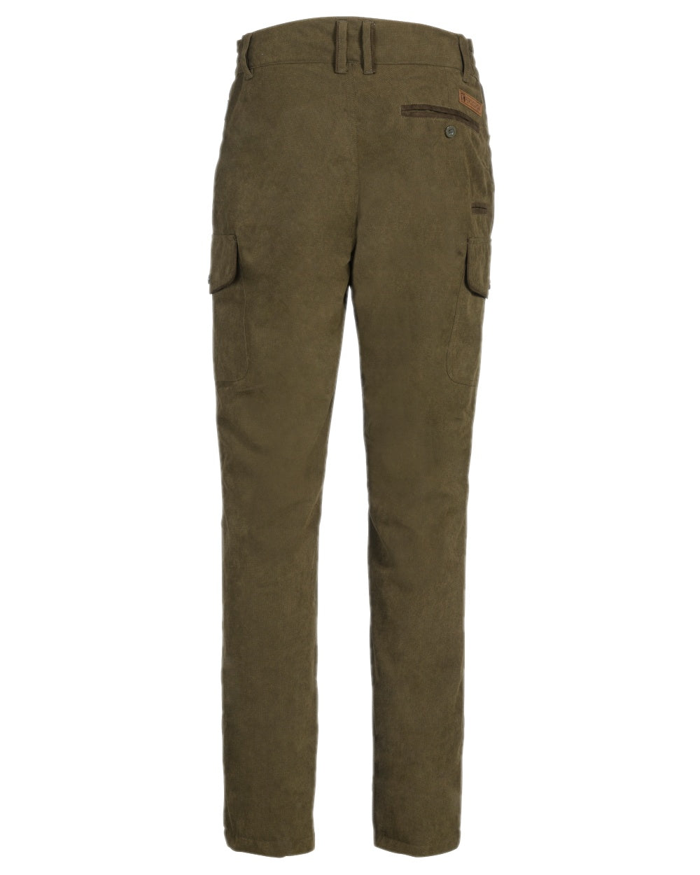 Khaki coloured Percussion Rambouillet Original Waterproof Warm Trousers on white background