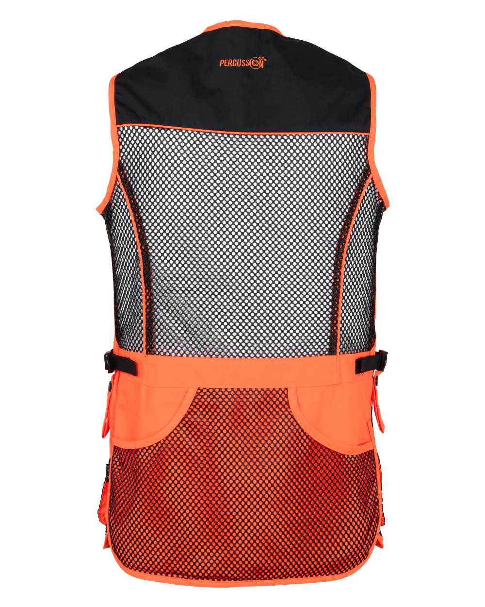 Black Orange coloured Percussion Skeet Vest on white background