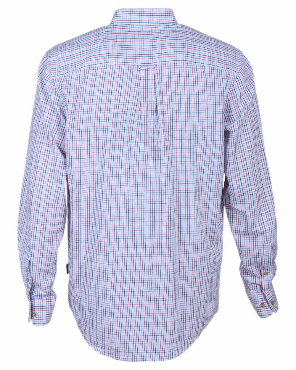 Red coloured Percussion Small Check Shirt on white background
