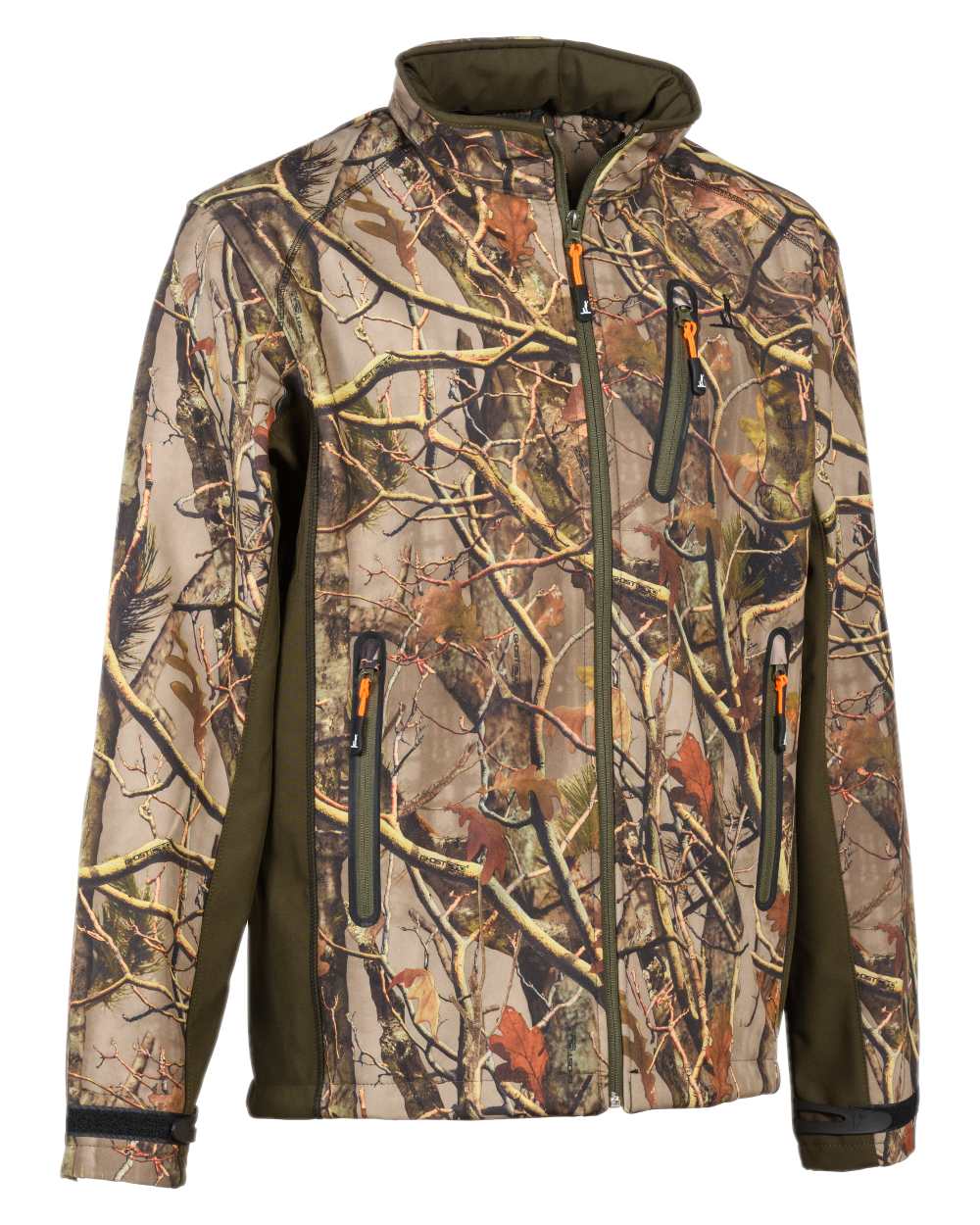 Forest Evo coloured Percussion Softshell Hunting Jacket on white background