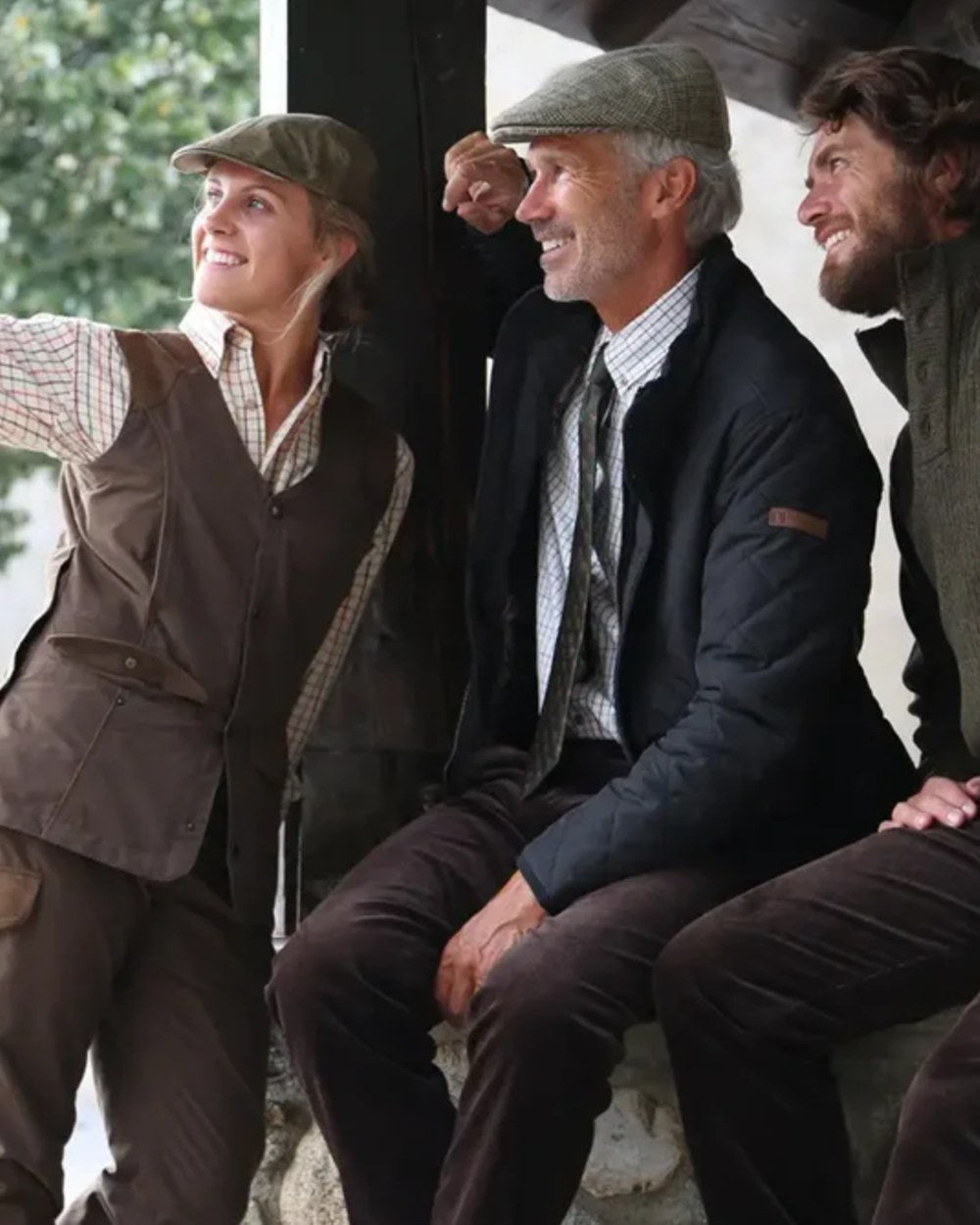 Marine Blue coloured Percussion Stallion Quilted Jacket on forest background