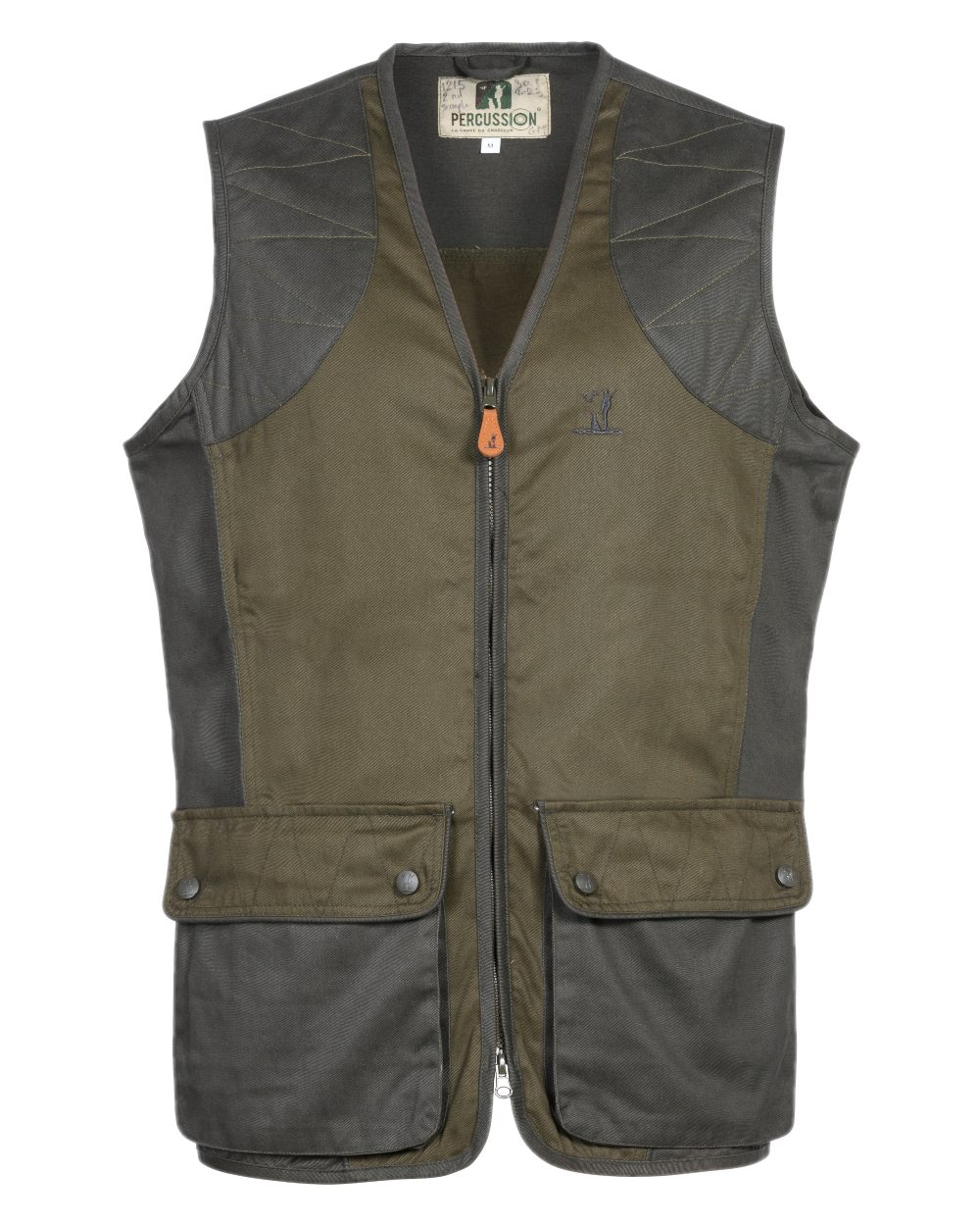 Light Khaki coloured Percussion Tradition Hunting Gilet on white background