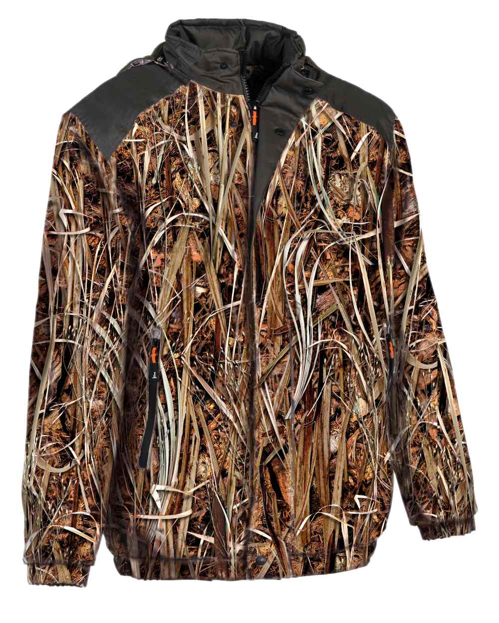Camo Wet coloured Percussion Warm Padded Windbreaker Jacket on white background