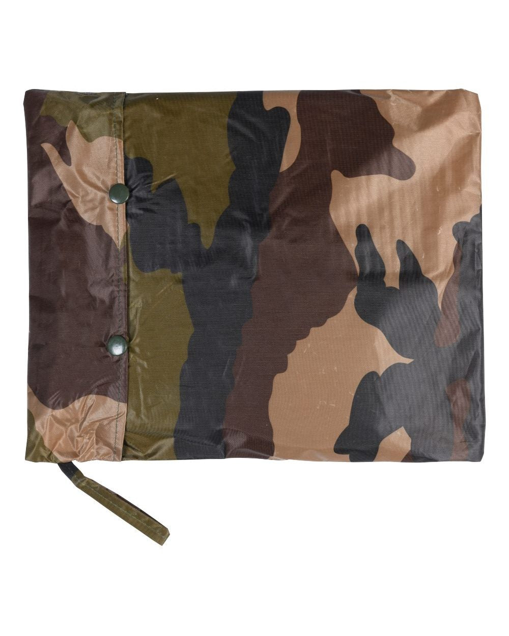 Central Europe Camo coloured Percussion Waterproof Poncho on white background