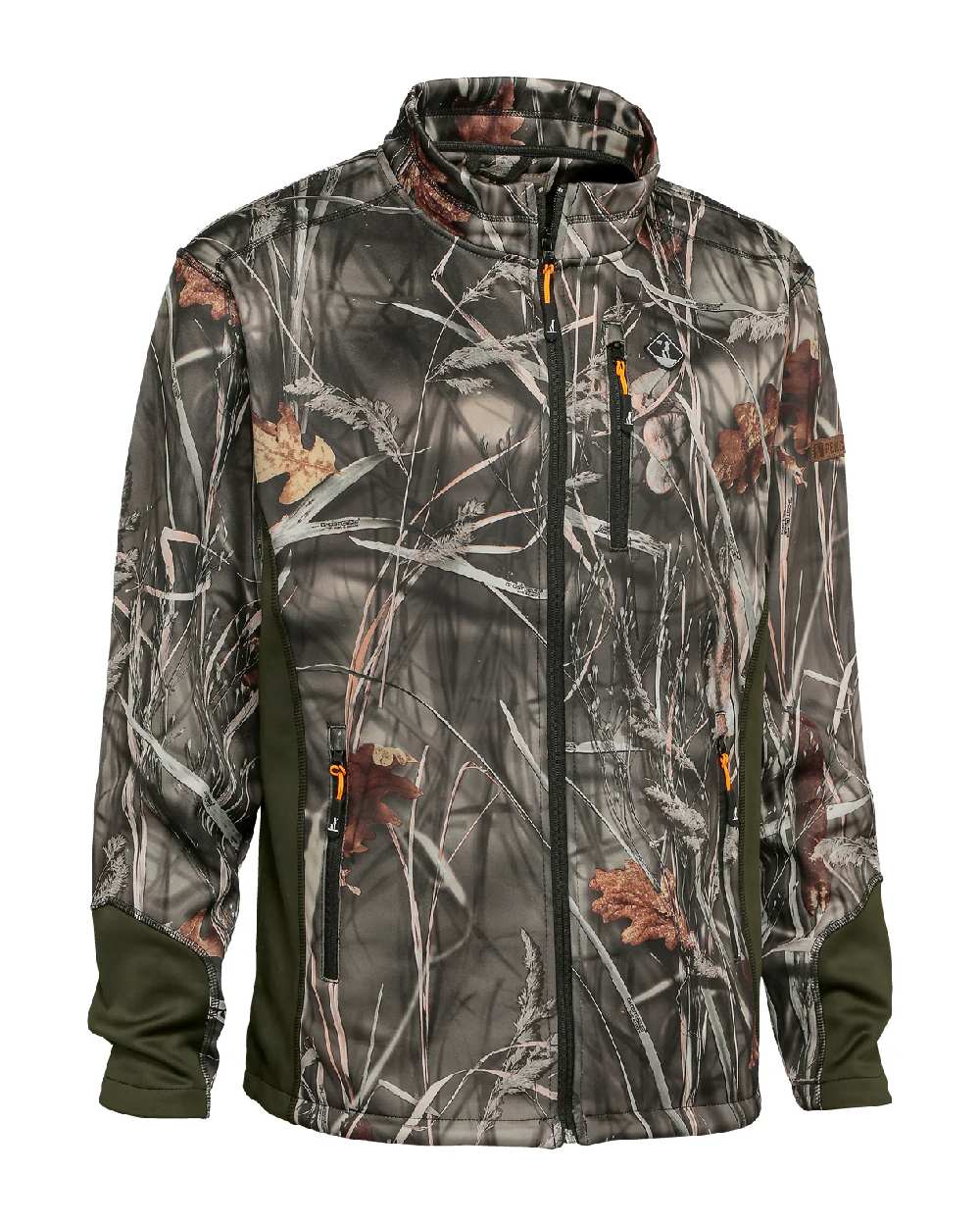 Percussion Childrens Zipped Softshell Jacket in Ghosrcamo Wet 