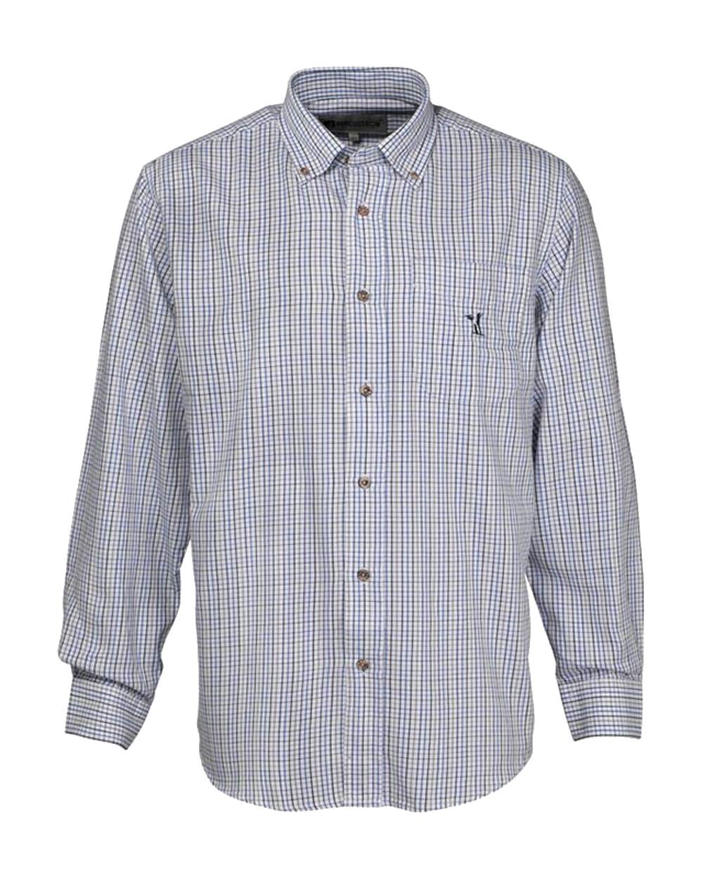 Percussion Small Check Shirt in Blue 