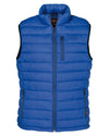 Denim Blue coloured Percussion Trekking Quilted Gilet on white background #colour_denim-blue